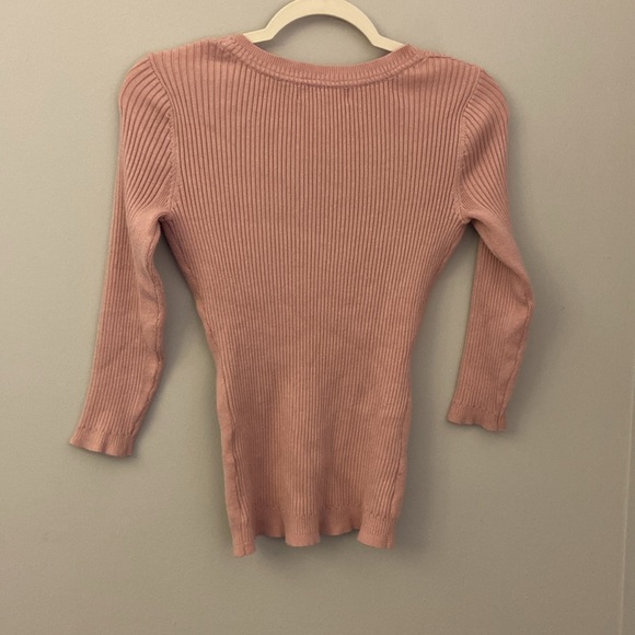 💜Philosophy Ribbed Knit 3/4 Sleeve V-Neck Top size small - Picture 5 of 8